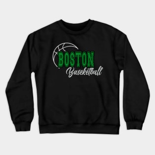 Classic Name Boston Vintage Styles Green Basketball Crewneck Sweatshirt